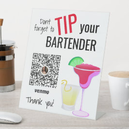 Bartending Supplies Tip uw barman Reclamebord Met Voetstuk