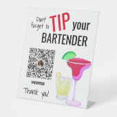 Bartending Supplies Tip uw barman Reclamebord Met Voetstuk (Voorkant)