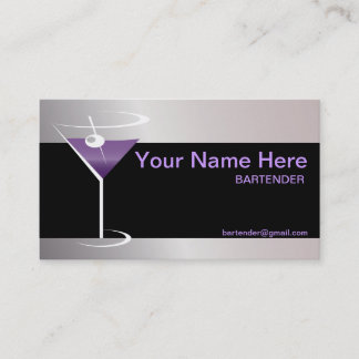 Bartending Visitekaartje Martini Glass Logo