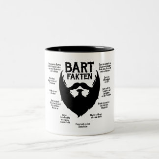 Bartfakten / Bart-Fakten (schwarz) Tweekleurige Koffiemok