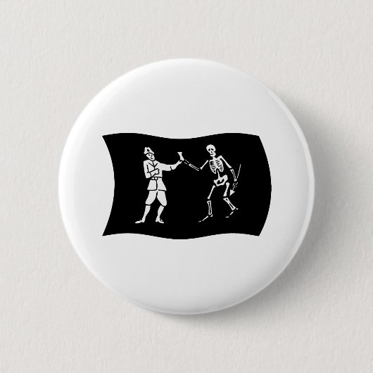 Bartholomew Roberts Vlag Knop Ronde Button 5,7 Cm (Voorkant)