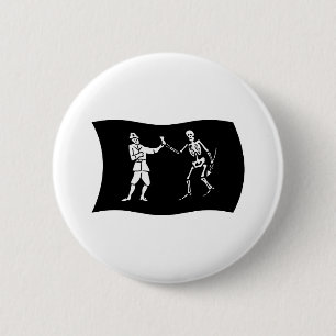Bartholomew Roberts Vlag Knop Ronde Button 5,7 Cm
