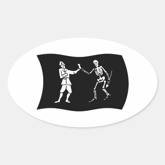 Bartholomew Roberts Vlagsticker Ovale Sticker (Voorkant)