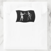 Bartholomew Roberts Vlagsticker Ovale Sticker (Tas)