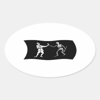 Bartholomew Roberts Vlagsticker Ovale Sticker