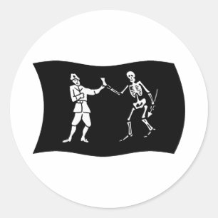 Bartholomew Roberts Vlagsticker Ronde Sticker