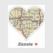 Bartlesville OK Retro kaart Sticker (Vel)