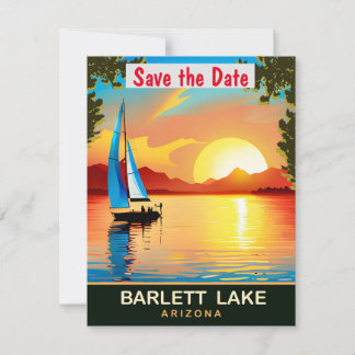 Bartlett Lake Arizona Zonsondergang Trouw Uitnodig Save The Date