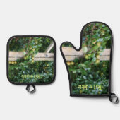 Bartlett Pears On Tree gepersonaliseerd Ovenwant & Pannenlap Set (Voorkant)