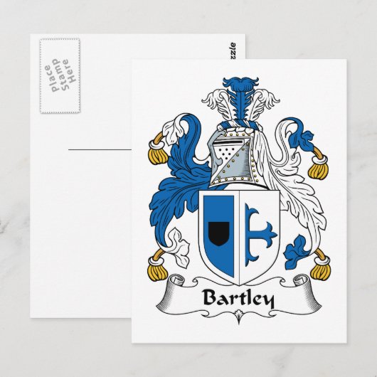 Bartley Family Crest Briefkaart (Voorkant / Achterkant)
