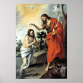 Bartolomé Esteban Murillo Het aptisme van Christus Poster (Voorkant)