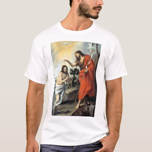 Bartolomé Esteban Murillo Het aptisme van Christus T-shirt (Voorkant)