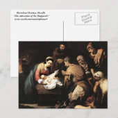 Bartolome Murillo - De adoratie van de Shepards Briefkaart (Voorkant / Achterkant)