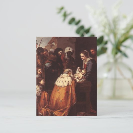 Bartolome Murillo - De verergering van de Magi Briefkaart (Staand voorkant)