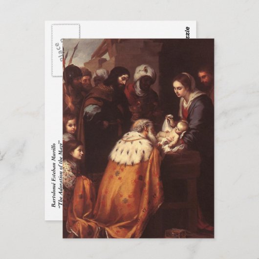 Bartolome Murillo - De verergering van de Magi Briefkaart (Voorkant / Achterkant)