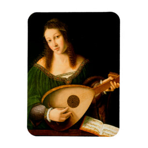 Bartolomeo Veneto Lady die het portret van Lute sp Magneet