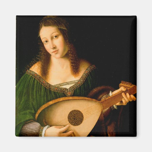 Bartolomeo Veneto Lady die het portret van Lute sp Magneet (Voorkant)