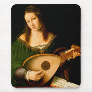 Bartolomeo Veneto Lady die het portret van Lute sp Muismat