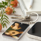 Bartolomeo Veneto Lady die het portret van Lute sp Sleutelhanger (Voorkant Rechts)