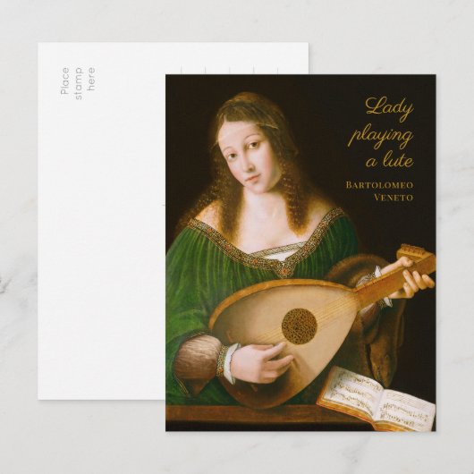 Bartolomeo Veneto Lady speelt een lute CC1160 Briefkaart (Voorkant / Achterkant)