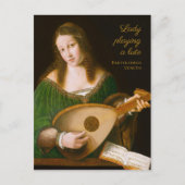 Bartolomeo Veneto Lady speelt een lute CC1160 Briefkaart (Voorkant)