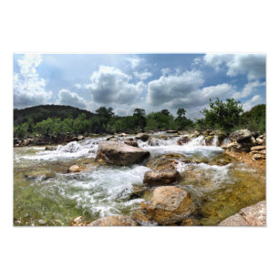 Barton Creek Greenbelt Waterval - Austin, Texas Foto Afdruk