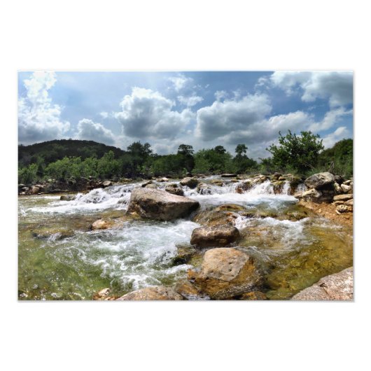 Barton Creek Greenbelt Waterval - Austin, Texas Foto Afdruk (Voorkant)