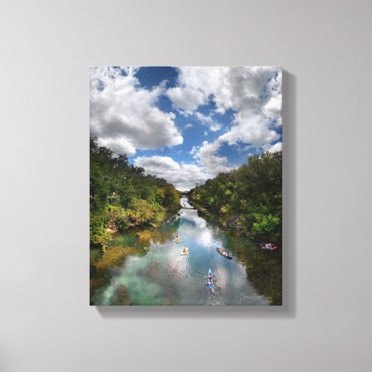 Barton Creek Kayaks - Austin Texas Canvas Afdruk (Voorkant)