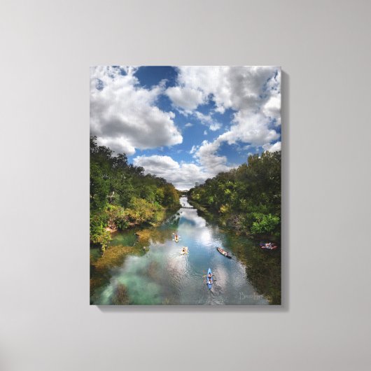 Barton Creek Kayaks - Austin Texas Canvas Afdruk (Voorkant)