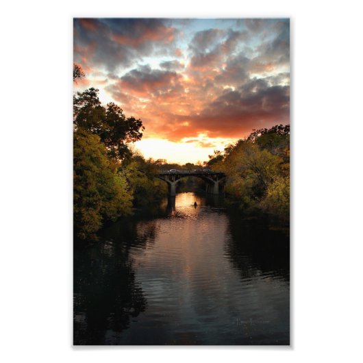 Barton Creek Sunset - Austin Texas Foto Afdruk (Voorkant)