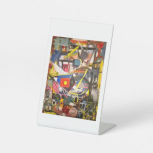 Barton Springs Abstract Jeff Hankamer Artjunkhaus Reclamebord Met Voetstuk