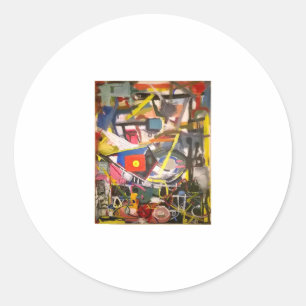 Barton Springs Abstract Jeff Hankamer Artjunkhaus Ronde Sticker