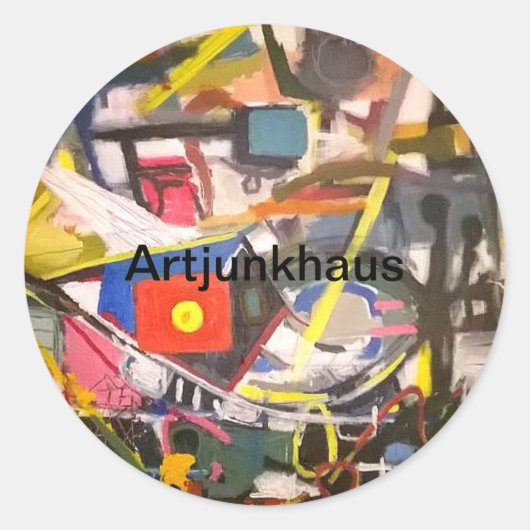 Barton Springs Austin Texas Hankamer Artjunkhaus Ronde Sticker (Voorkant)