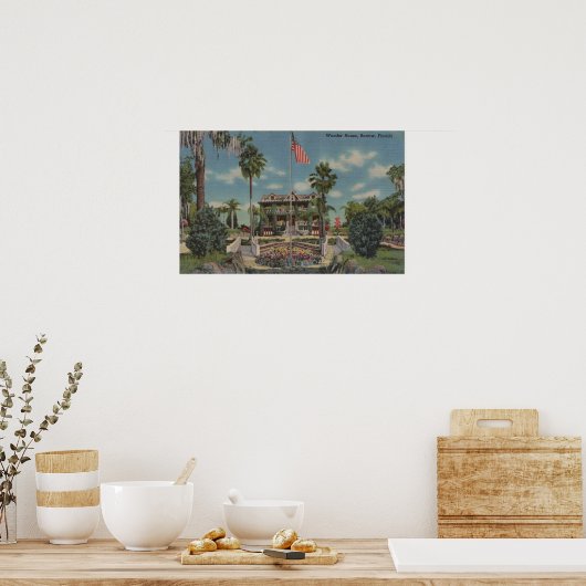 Bartow, Florida - Uitzicht van Wonder House en Gar Poster (Keuken)