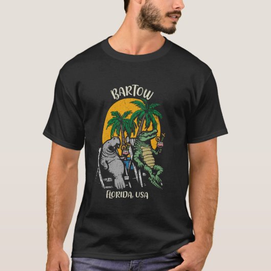 Bartow Florida Verenigde Staten Funny Manatee en A T-shirt (Voorkant)