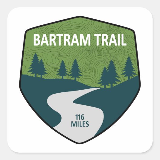Bartram Trail Georgia North Carolina Vierkante Sticker (Voorkant)