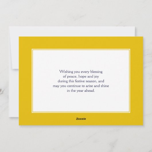 BARUCH ATAH ADONAI | Hanukkah Blessings Feestdagenkaart (Achterkant)