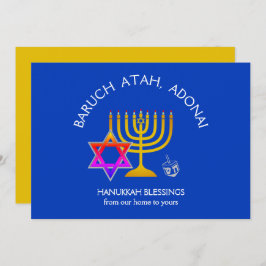 BARUCH ATAH ADONAI | Hanukkah Blessings Feestdagenkaart