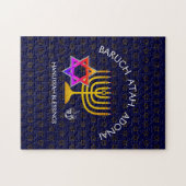 BARUCH ATAH ADONAI | Hanukkah Blessings Legpuzzel (Horizontaal)