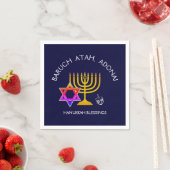 BARUCH ATAH ADONAI | Hanukkah Blessings Paper Servet (Insitu)