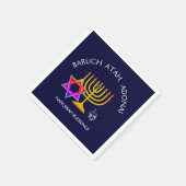 BARUCH ATAH ADONAI | Hanukkah Blessings Paper Servet (Hoek)