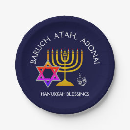 BARUCH ATAH ADONAI | Hanukkah Blessings Papieren Bordje