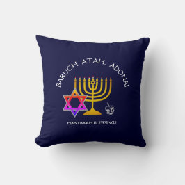 BARUCH ATAH ADONAI Hanukkah Kussen