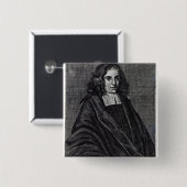 Baruch de Spinoza Vierkante Button 5,1 Cm (Voorkant /achterkant)