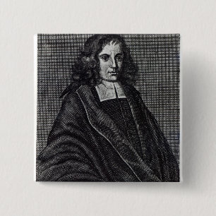 Baruch de Spinoza Vierkante Button 5,1 Cm