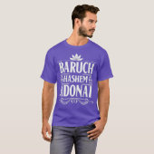Baruch Hashem Adonai Hebrew Christelijk Blessing T-shirt (Voorkant volledig)
