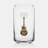 Barware glas met Sage City bandontwerp. (Voorkant)