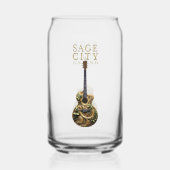 Barware glas met Sage City bandontwerp. (Achterkant)