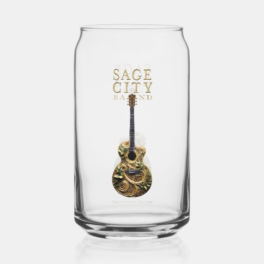 Barware glas met Sage City bandontwerp. (Achterkant)