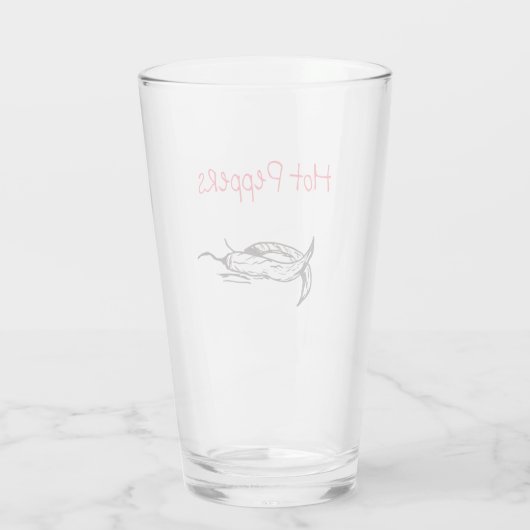 Barware Tumbler met Hot Pepper Design (Achterkant)